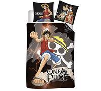 Parure de Lit One Piece Réversible, Housse de Couette 140x200 cm + Taie d'oreiller 63x63 cm, Noir