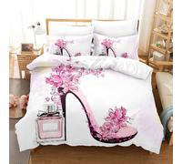 Parure De Lit Parfumée À Talons Hauts, Housse De Couette Et Drap, Motif Fleur De Parfum, Cadeau Pour Lit Double, Cadeau Romantique Et Tendance