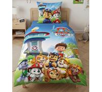 Aymax Parure de lit Pat' Patrouille Housse 140x200 + Taie 65x65 Polycoton avec Chase, Marcus, Stella