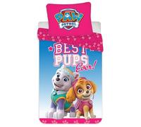 Parure de Lit Pat' Patrouille Stella et Everest, 100% Coton, Housse de Couette 140x200 cm + Taie d'oreiller 65x65 cm