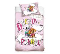 Parure de lit Paw Patrol - 100 x 135 cm - 40 x 60 cm - En coton - Pour bébé fille et garçon - Rose