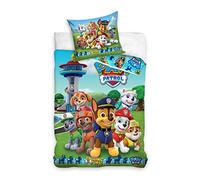 Parure de lit Paw Patrol 135x200 + 80x80 cm - Parure de lit pour Enfant Fille et garçon - 2 pièces - Coton - Pat Patrouille