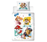 Parure de lit Paw Patrol - Housse de couette 100 x 135 cm - 40 x 60 cm - En flanelle - Parure de lit d'hiver pour bébé fille et garçon - 1 taie d'oreiller 40 x 60 cm + 1 housse de couette 100 x 135 cm