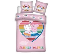 Parure de lit - PEPPA PIG - 140x200cm - Housse de couette réversible - Douce microfibre - Idéale pour enfants