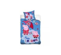 Parure de lit - PEPPA PIG - Housse de couette réversible - 140x200 cm - 100% coton - Doux et confortable