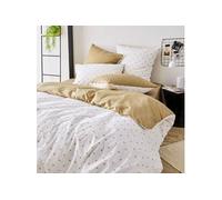 Parure de lit percale Alex moka 200x200 cm - Tradilinge