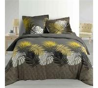 Parure de lit percale Armance 260x240 cm Gris
