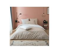 Parure de lit percale Max beige 200x200 cm - Tradilinge