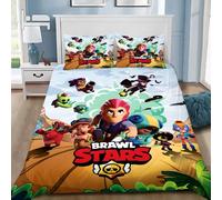 Parure De Lit Personnalisable Avec Housse De Couette Et Taie D'oreiller Motif Jeux D'anime B-Brawl-Leon