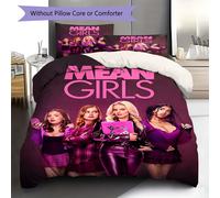 Parure De Lit Personnalisée En Polyester « Mean Squad » - Housse De Couette Violet Noir Avec Fermeture Éclair, 2 Taies D'oreiller, Couette Toutes Saisons Pour Decoration De Chambre
