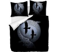 Parure De Lit Pi¿¿Ces Avec Housse De Couette Et Taies D'oreiller,Odins Ravens, X Cm / X Cm X ,Multi
