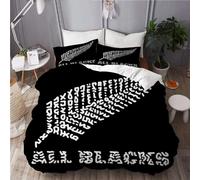Parure De Lit Pi¿¿Ces,% Polyester Microfibre,L'¿¿Quipe De Rugby All Blacks Of New Zealand, Housse De Couette X Cm+ Taies D'oreiller * Cm