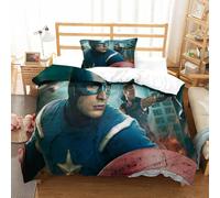 Parure De Lit Pi¿¿Ces Pour Captain America Marvel Comics Impression D Housse De Couette En Microfibre Hypoallergique Avec Fermeture ¿¿Clair Single£¿Xcm£©