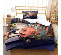 Parure De Lit Pi¿¿Ces Pour Chuggington Animated Train Impression D Housse De Couette En Microfibre Hypoallergique Avec Fermeture ¿¿Clair Single£¿
