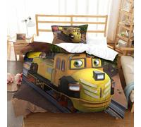 Parure De Lit Pi¿¿Ces Pour Chuggington Animated Train Impression D Housse De Couette En Microfibre Hypoallergique Avec Fermeture ¿¿Clair Single£¿