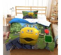 Parure De Lit Pi¿¿Ces Pour Chuggington Animated Train Impression D Housse De Couette En Microfibre Hypoallergique Avec Fermeture ¿¿Clair Single£¿