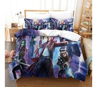 Parure De Lit Pi¿¿Ces Pour Guardians Of The Galaxy Marvel Animation Impression D Housse De Couette En Microfibre Hypoallergique Avec Fermeture ¿¿Clair