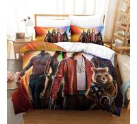 Parure De Lit Pi¿¿Ces Pour Guardians Of The Galaxy Marvel Animation Impression D Housse De Couette En Microfibre Hypoallergique Avec Fermeture ¿¿Clair