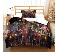 Parure De Lit Pi¨¨Ces Pour Guardians Of The Galaxy Marvel Animation Impression D Housse De Couette En Microfibre Hypoallergique Avec Fermeture ¨¦Clair