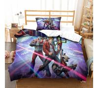 Parure De Lit Pi¿¿Ces Pour Guardians Of The Galaxy Marvel Animation Impression D Housse De Couette En Microfibre Hypoallergique Avec Fermeture ¿¿Clair