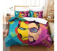 Parure De Lit Pi¿¿Ces Pour Iron Man Avengers Impression D Housse De Couette En Microfibre Hypoallergique Avec Fermeture ¿¿Clair Single£¿Xcm£©