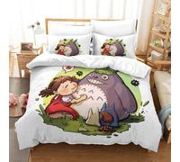 Parure De Lit Pi¿¿Ces Pour My Neighbor Chinchilla Hayao Miyazaki Animation Impression D Housse De Couette En Microfibre Hypoallergique Avec Fer