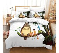 Parure De Lit Pi¿¿Ces Pour My Neighbor Chinchilla Hayao Miyazaki Animation Impression D Housse De Couette En Microfibre Hypoallergique Avec Fer