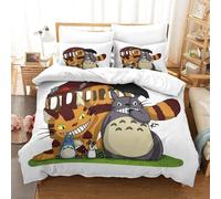 Parure De Lit Pi¿¿Ces Pour My Neighbor Chinchilla Hayao Miyazaki Animation Impression D Housse De Couette En Microfibre Hypoallergique Avec Fer