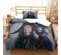 Parure De Lit Pi¿¿Ces Pour Pirates Of The Caribbean Johnny Depp Impression D Housse De Couette En Microfibre Hypoallergique Avec Fermeture ¿¿Cla