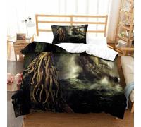 Parure De Lit Pi¿¿Ces Pour Pirates Of The Caribbean Johnny Depp Impression D Housse De Couette En Microfibre Hypoallergique Avec Fermeture ¿¿Cla