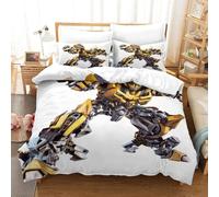Parure De Lit Pi¿¿Ces Pour Transformers Bumblebee Impression D Housse De Couette En Microfibre Hypoallergique Avec Fermeture ¿¿Clair King£¿Xcm£©