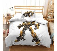 Parure De Lit Pi¿¿Ces Pour Transformers Bumblebee Robot Movie Impression D Housse De Couette En Microfibre Hypoallergique Avec Fermeture ¿¿Clair