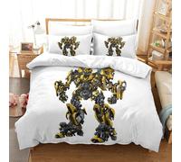 Parure De Lit Pi¿¿Ces Pour Transformers Bumblebee Robot Movie Impression D Housse De Couette En Microfibre Hypoallergique Avec Fermeture ¿¿Clair