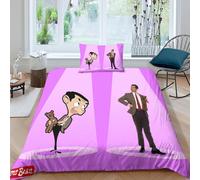 Parure De Lit Pièces Pour Mr. Bean Movie Comics Animation Impression D Housse De Couette En Microfibre Hypoallergique Avec Fermeture Éclair Si