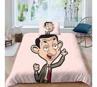 Parure De Lit Pièces Pour Mr. Bean Movie Comics Animation Impression D Housse De Couette En Microfibre Hypoallergique Avec Fermeture Éclair Si