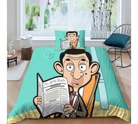 Parure De Lit Pièces Pour Mr. Bean Movie Comics Animation Impression D Housse De Couette En Microfibre Hypoallergique Avec Fermeture Éclair Si