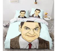 Parure De Lit Pièces Pour Mr. Bean Movie Comics Animation Impression D Housse De Couette En Microfibre Hypoallergique Avec Fermeture Éclair Ki