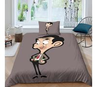 Parure De Lit Pièces Pour Mr. Bean Movie Comics Animation Impression D Housse De Couette En Microfibre Hypoallergique Avec Fermeture Éclair Si