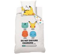 Pokémon Housse de couette 140x200 cm 100% coton réversible Enfant