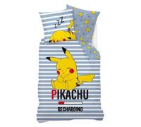 Parure de lit - Pokemon - Housse de couette réversible - 140x200 cm - 1 taie d'oreiller - 100% coton