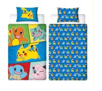 Parure de lit - POKEMON - Pikachu et Starter 1G V - Microfibre - 1 housse de couette 140 x 200 cm + 1 taie 63 x 63 cm