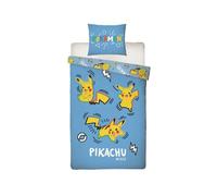 Parure de lit - POKEMON - Pikachu - Housse de couette 140x200cm - Réversible - Sous licence officielle