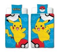 Parure de lit - POKEMON - Pikachu III - Microfibre - 1 housse de couette 140 x 200 cm + 1 taie 63 x 63 cm