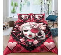 Parure De Lit Poker Pastel - Style Gothique - Couleurs Abstraites - Coups De Pinceau - Imprim¨¦ Chin¨¦ Et Vibrant - Parure De Lit D¨¦Corative Adc Avec Taies D'oreiller - King Size,