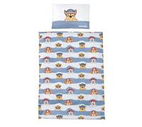 Parure De Lit Bébé Et Enfant En Coton 2 Pièces Pat Patrouille Bleu Imprimé Pat' Patrouille 100X135 40X60
