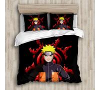 Parure De Lit Pour Enfant - 100 % Microfibre - Housse De Couette Uzumaki Naruto, Uchiha Sasuke