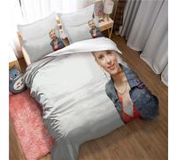 Parure De Lit Pour Enfant Lisainmay Scarlett Johansson Avec Housse De Couette Et Taie D'oreiller, Hypoallergénique Et Anti-Acariens, Motif Rotatif Simple Et Double