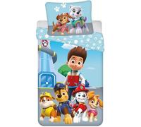 Jerry Fabrics Parure de lit pour enfant Paw Patrol Ryder Chase Marshall Rubble Skye Everest Liberty Chiens Animaux Couette 140 x 200 cm + Taie d'oreiller 70 x 90 cm 100 % coton