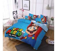 Parure De Lit Pour Enfant Super Mario Odyssey, Housse De Couette, Couvre-Lit Dessin Anime, Avec Taie D'oreiller Et Fermeture Éclair Souple.