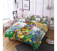 Parure De Lit Pour Enfant Super Mario Odyssey, Housse De Couette, Couvre-Lit Dessin Anime, Avec Taie D'oreiller Et Fermeture Éclair Souple.